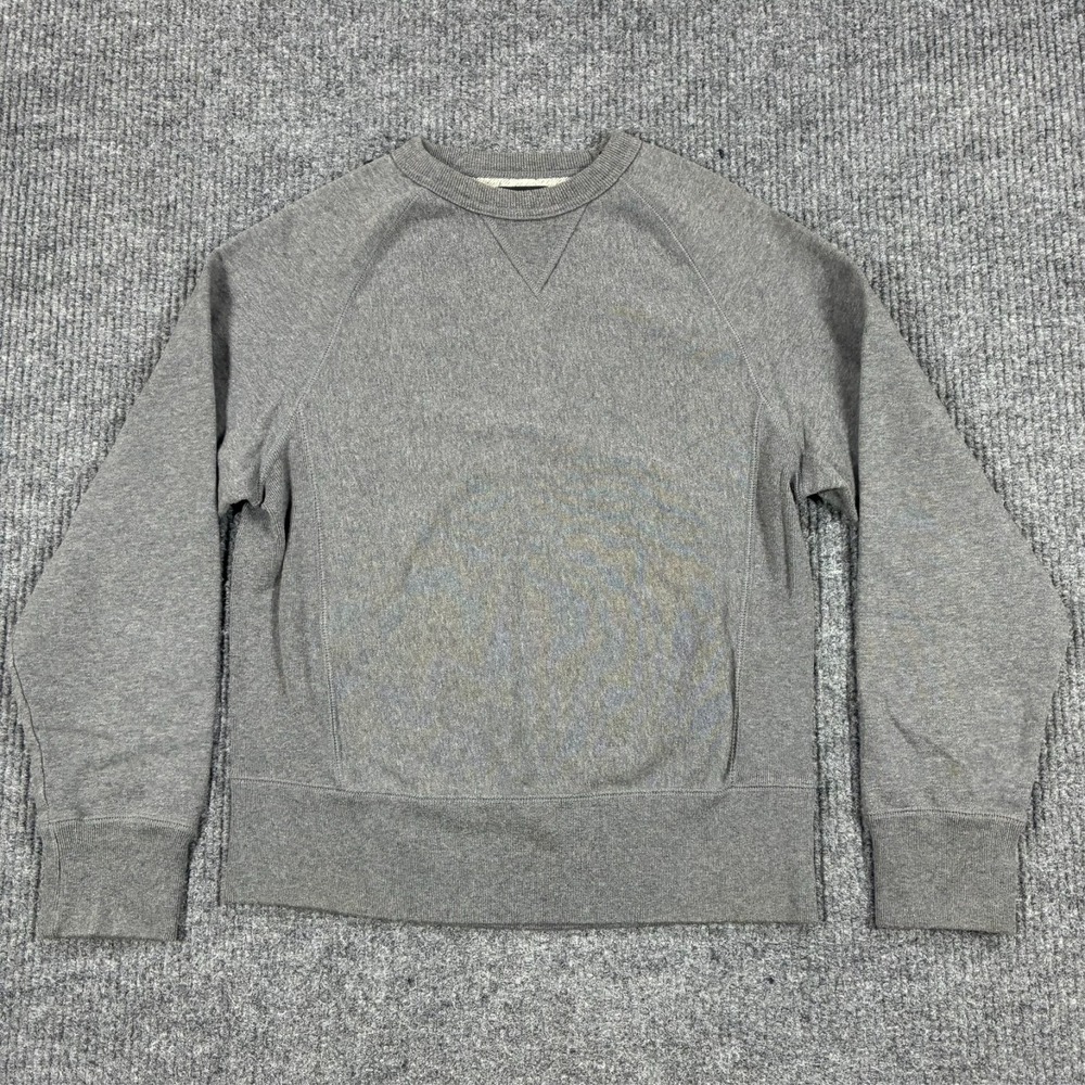 Express Crewneck Sweatshirt Mens Small Gray 100% Cotton Raglan Pullover